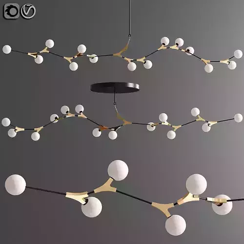 Modern Glass Globes Chandeliers Metal Branch Pendant Lighting