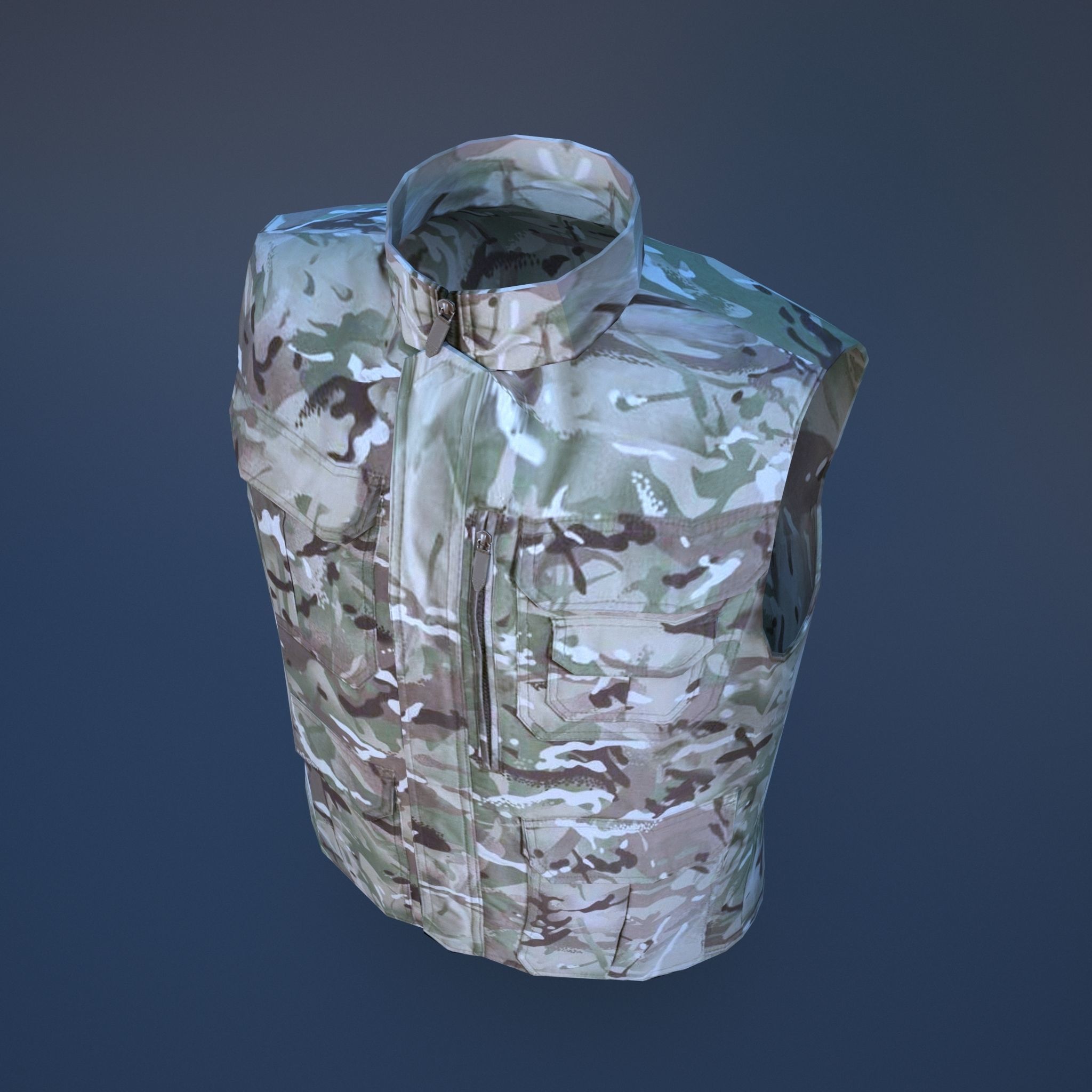 Military Vest Low-poly 3D model_3