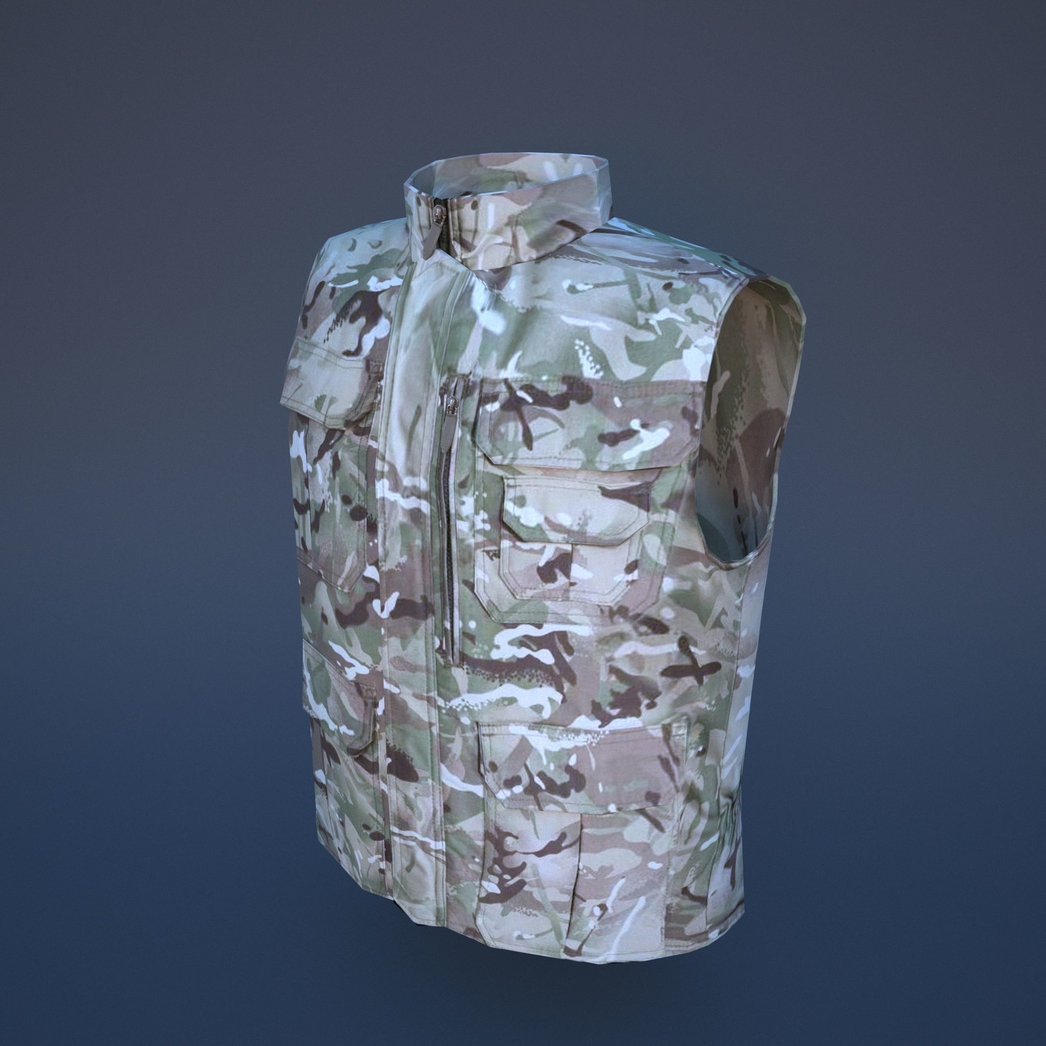Military Vest Low-poly 3D model_2
