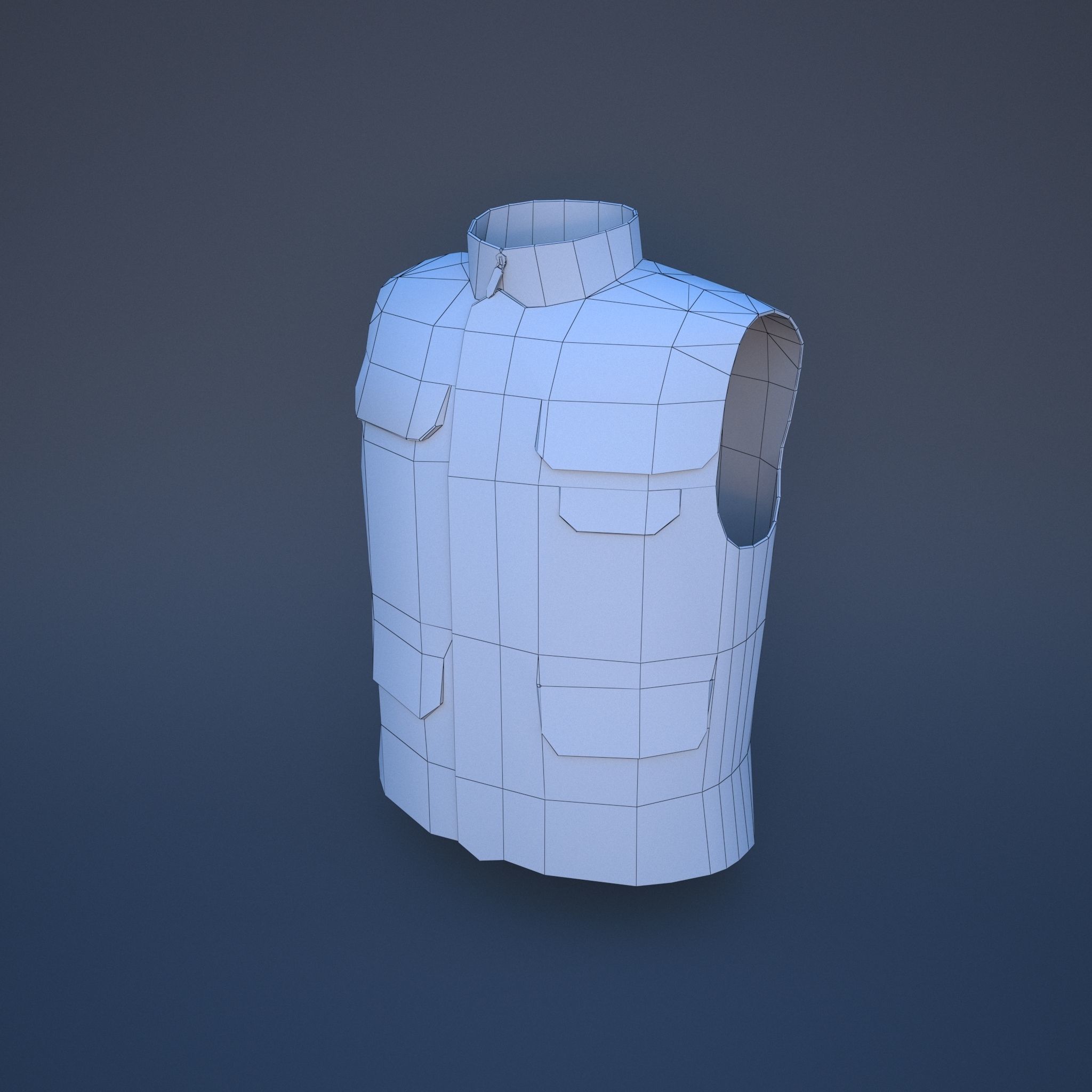 Military Vest Low-poly 3D model_10