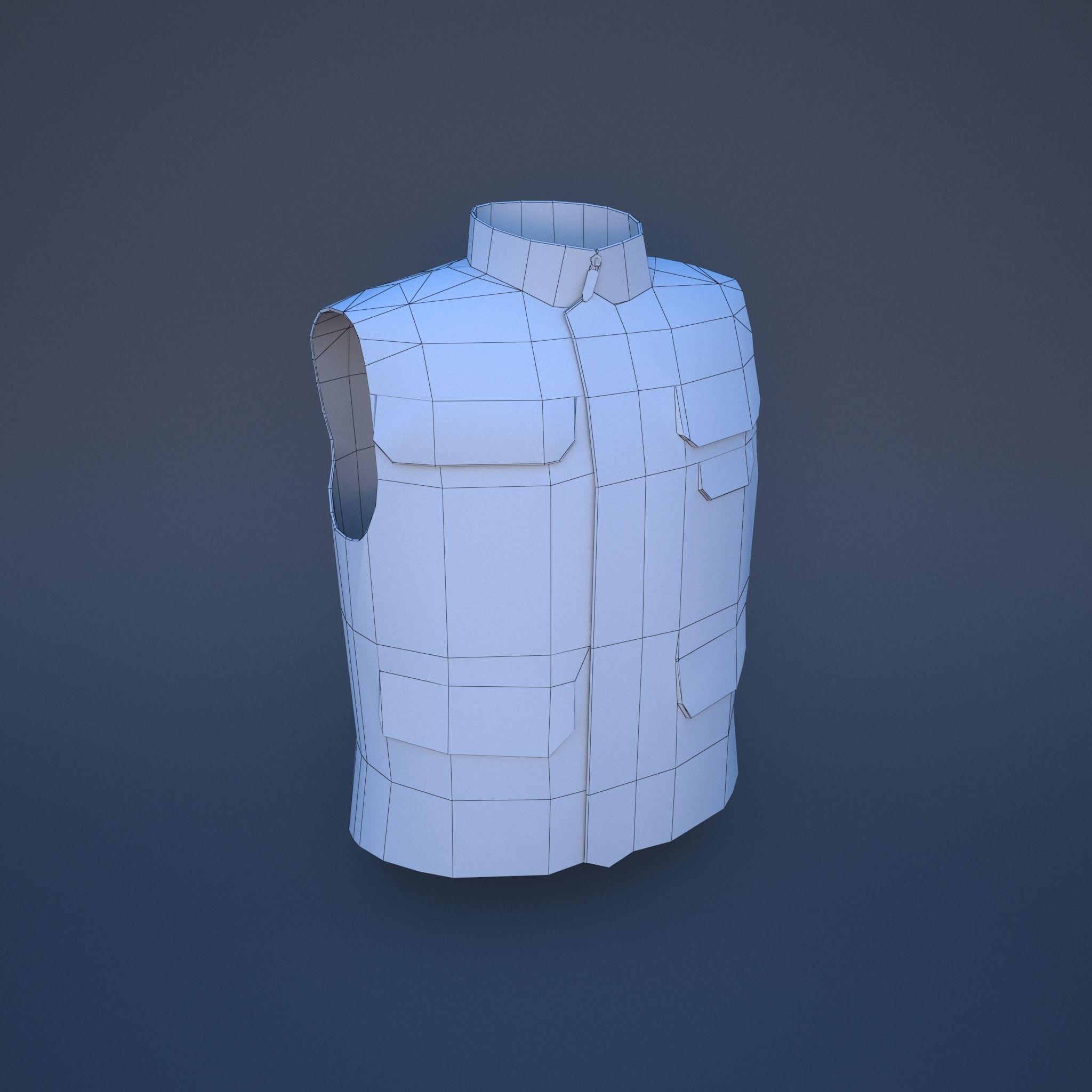 Military Vest Low-poly 3D model_8