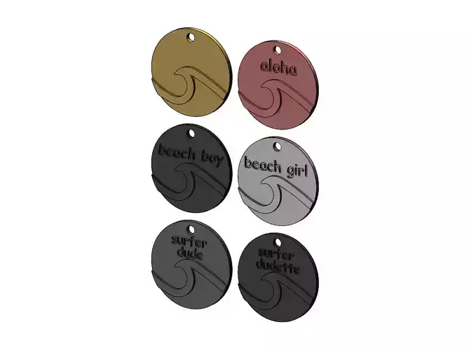 Surfer pendant and keychain