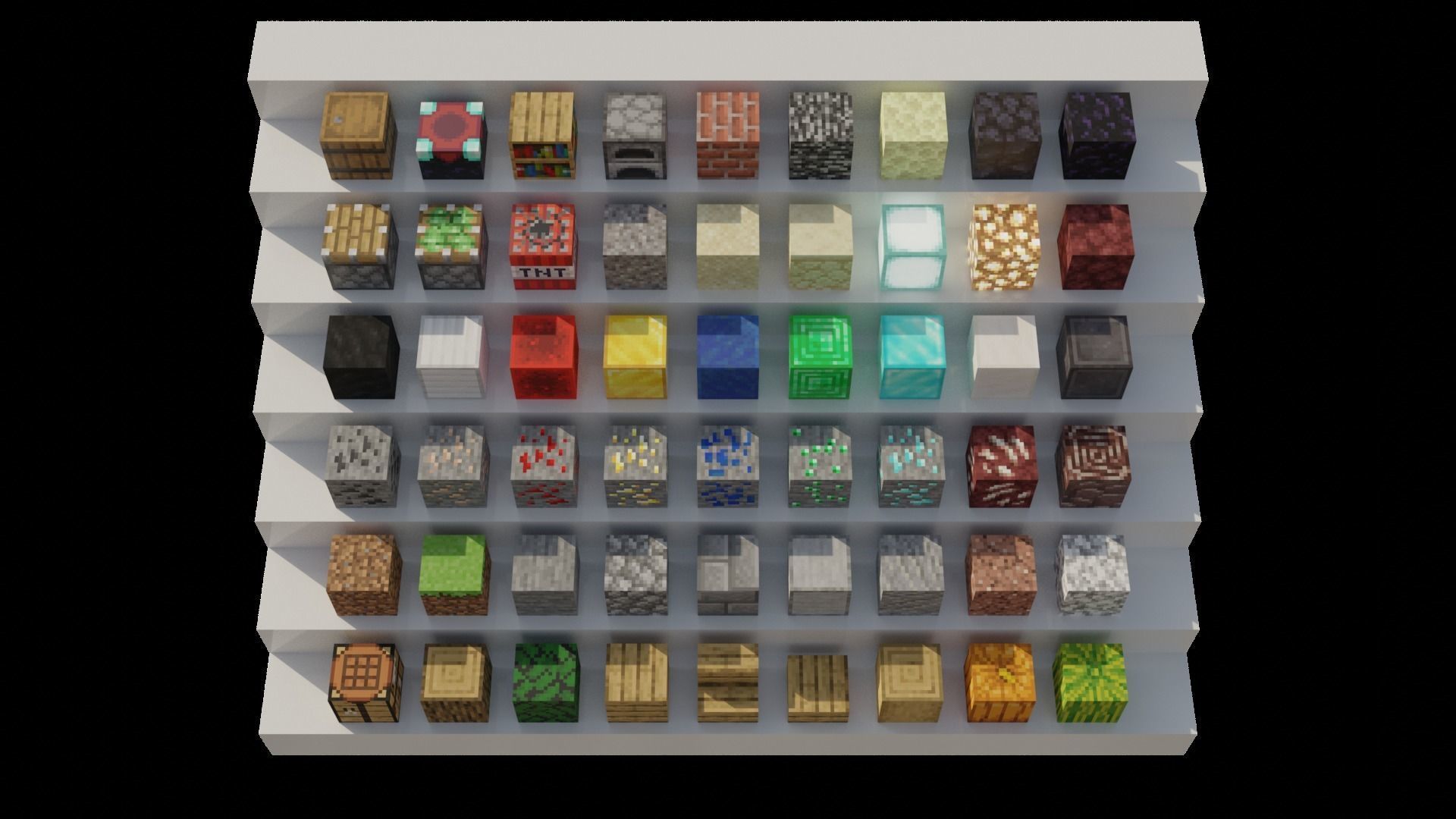 52 Minecraft Blocks Low-poly 3D model_2