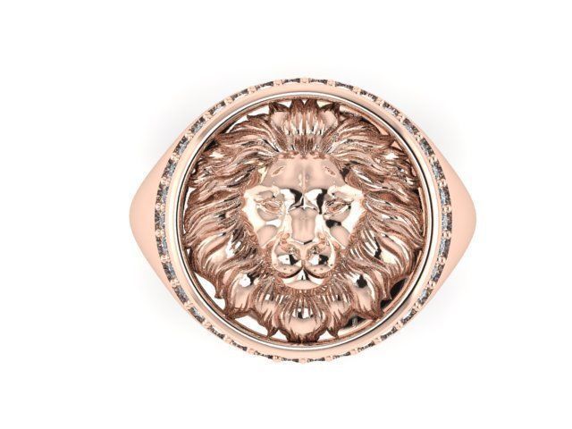 lion ring 3D print model_1