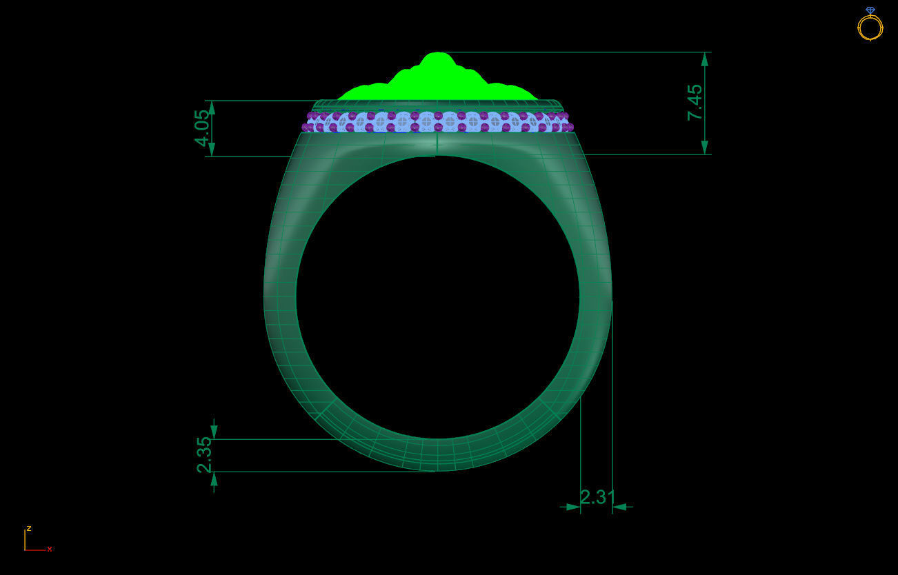 lion ring 3D print model_3