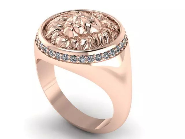 lion ring 3D print model_0