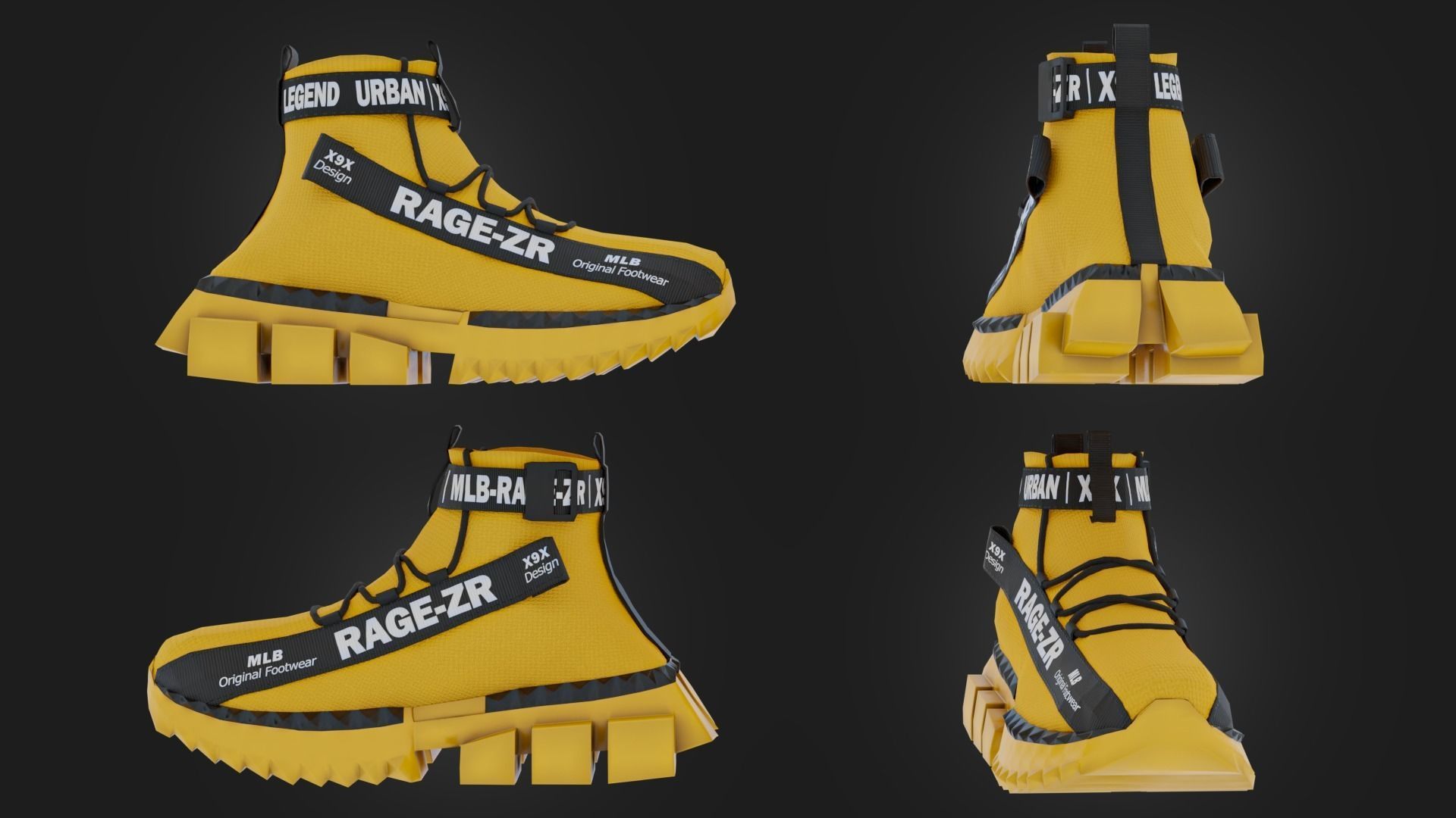 Sneakers RAGE-ZR Urban-Legend X9X  Low-poly 3D model_1
