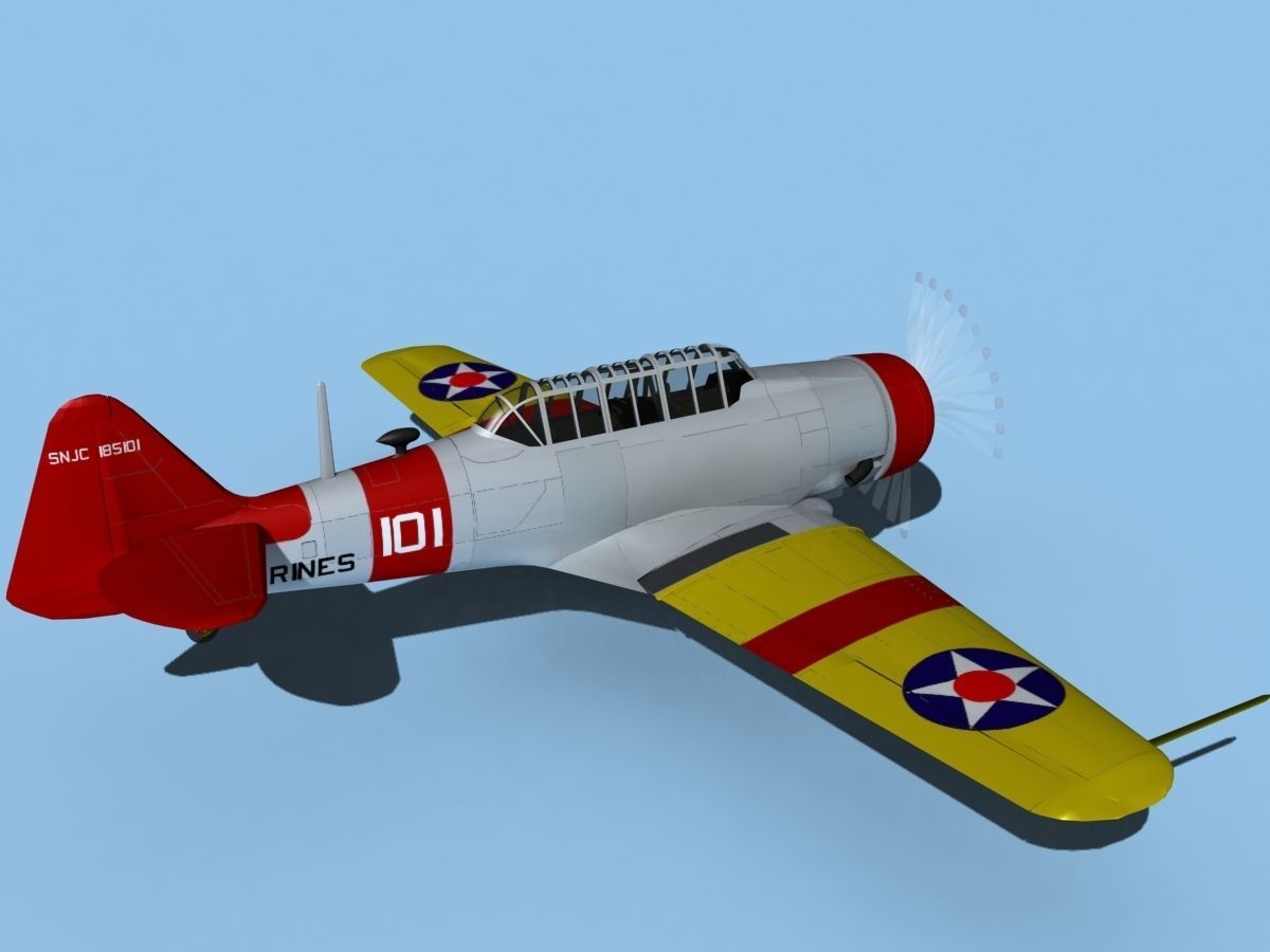 North American SNJ USMC V03 3D model_5