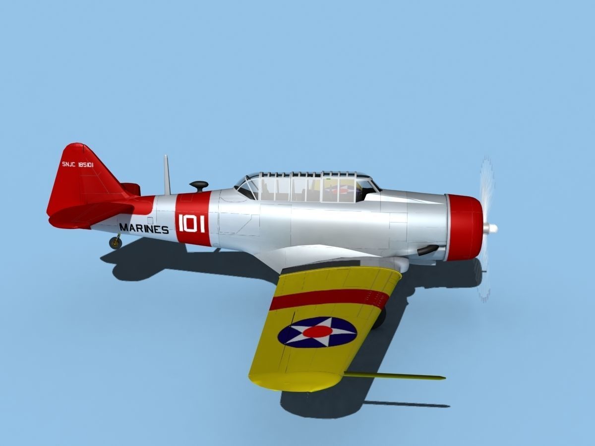 North American SNJ USMC V03 3D model_4