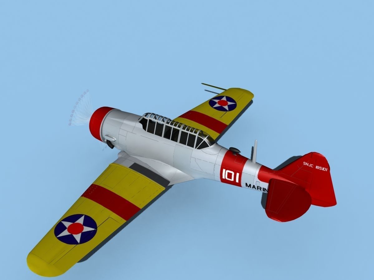 North American SNJ USMC V03 3D model_8