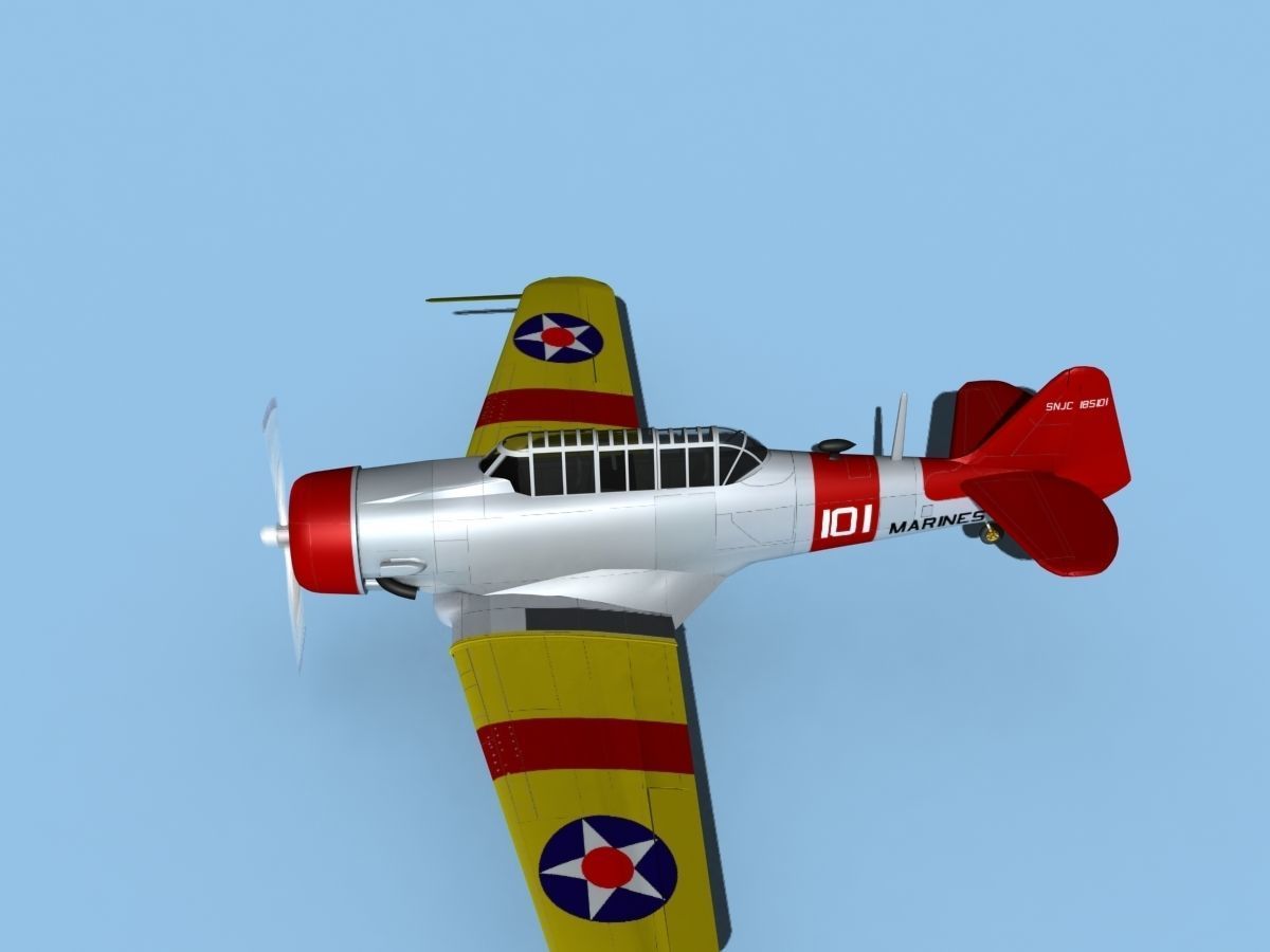 North American SNJ USMC V03 3D model_9