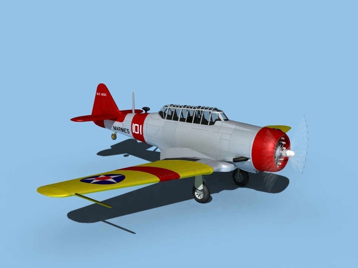 North American SNJ USMC V03 3D model_3