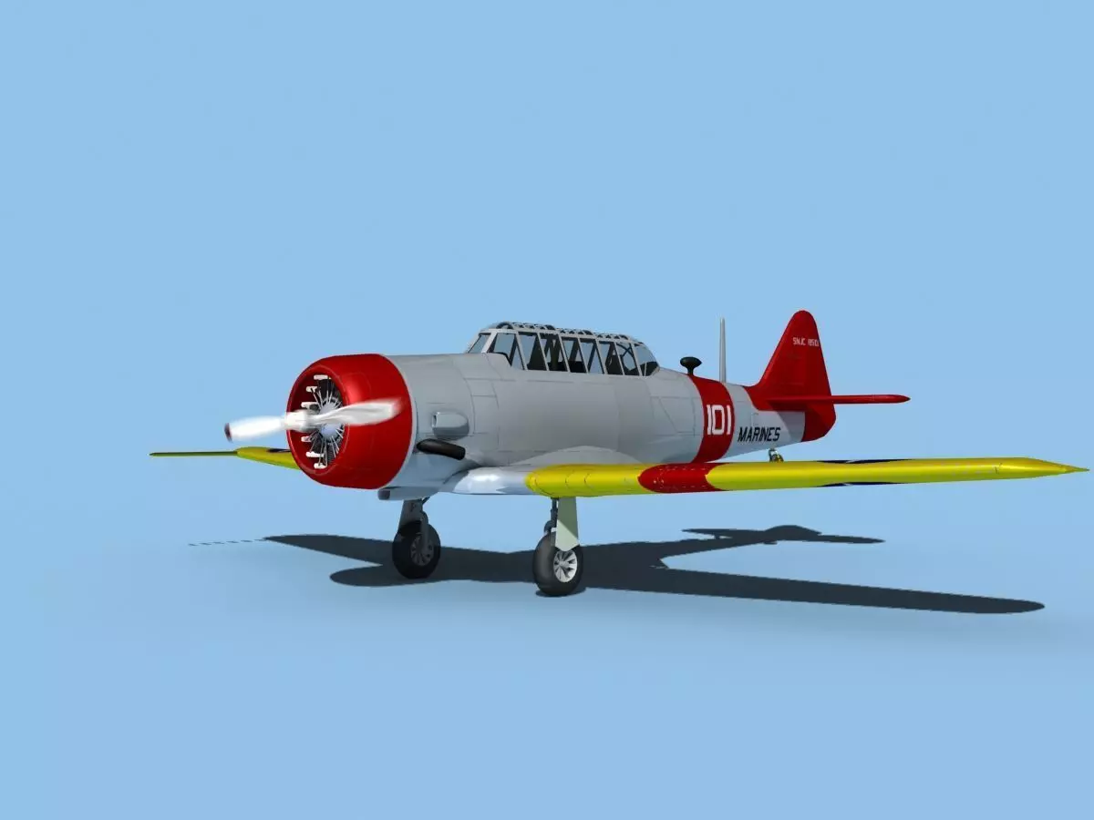 North American SNJ USMC V03 3D model_0
