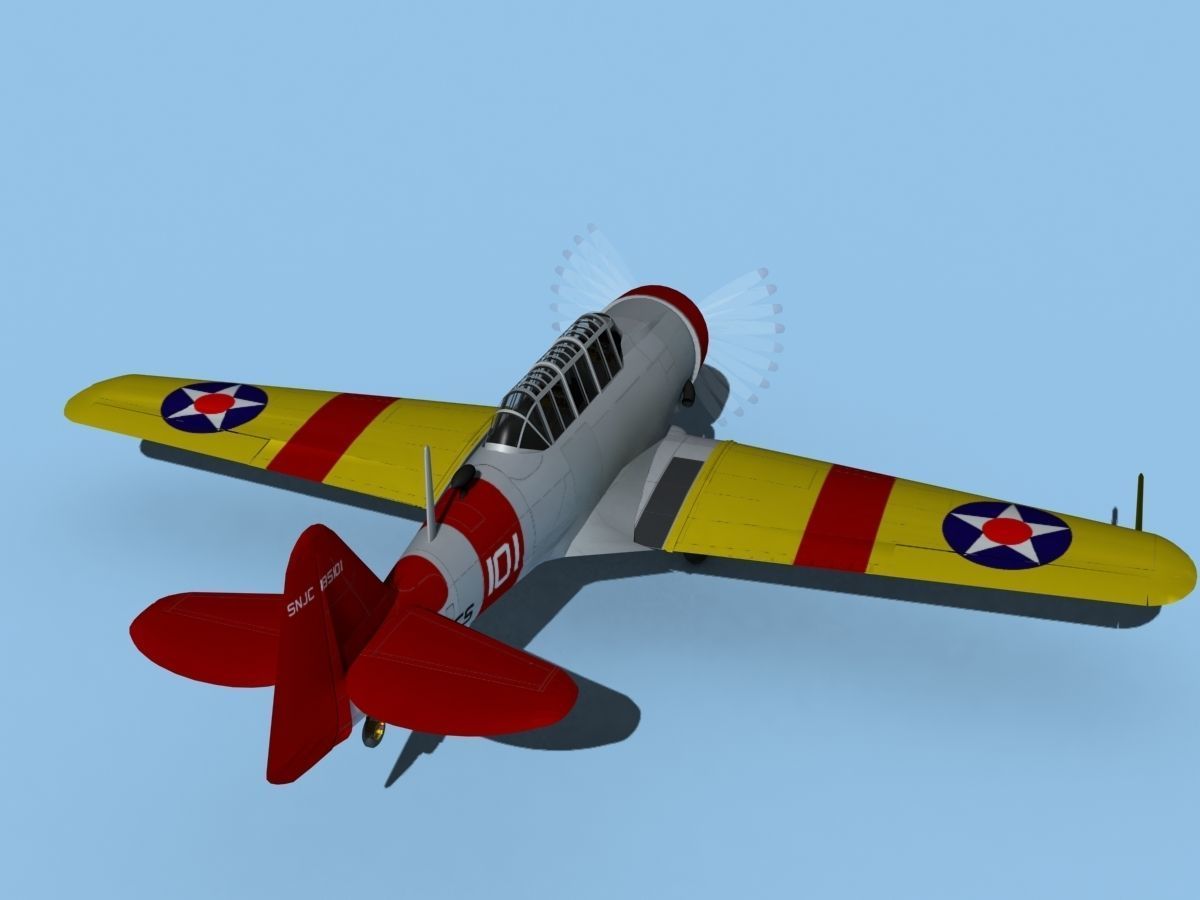 North American SNJ USMC V03 3D model_6