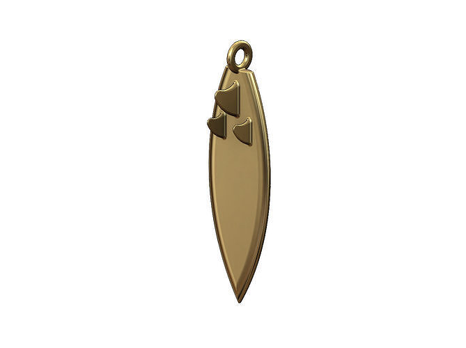 Surfboard pendant 3D print model