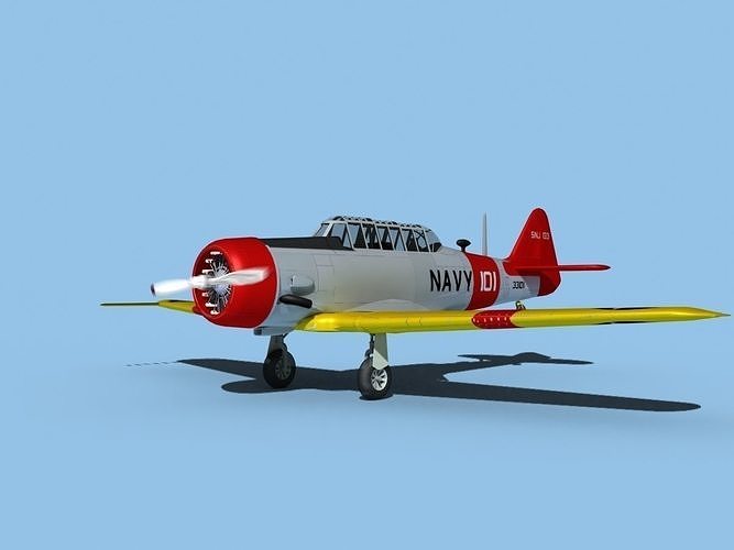 North American SNJ USN V01 3D model