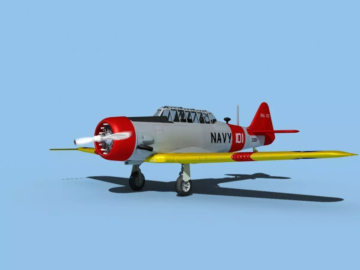 North American SNJ USN V01 3D model_0