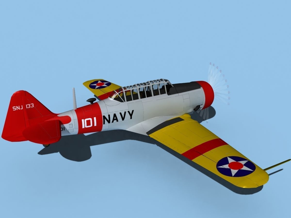 North American SNJ USN V01 3D model_5