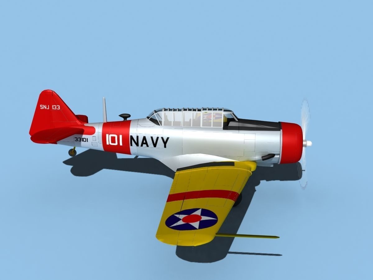 North American SNJ USN V01 3D model_4
