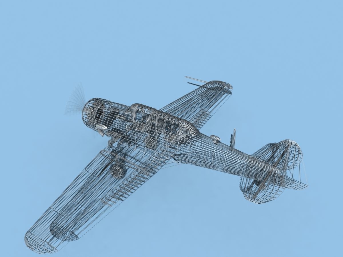 North American SNJ USN V01 3D model_14