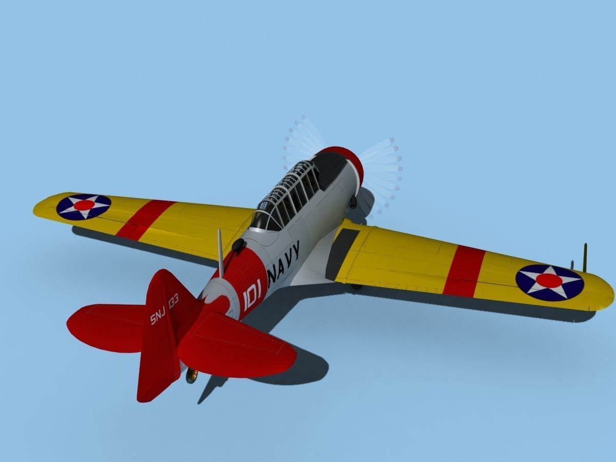 North American SNJ USN V01 3D model_6