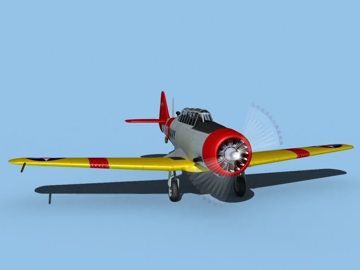 North American SNJ USN V01 3D model_2