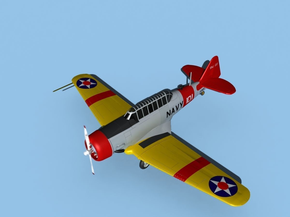 North American SNJ USN V01 3D model_10