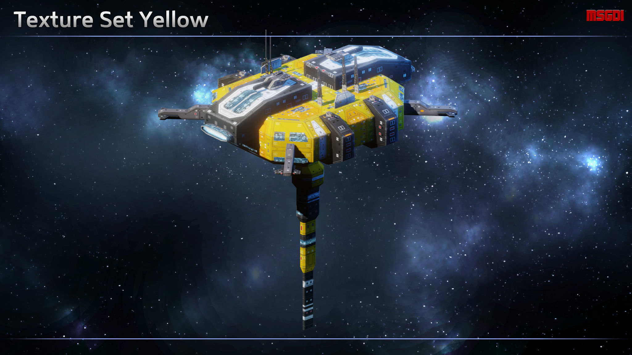 Modular Space Station Construction Kit Low-poly 3D model_12