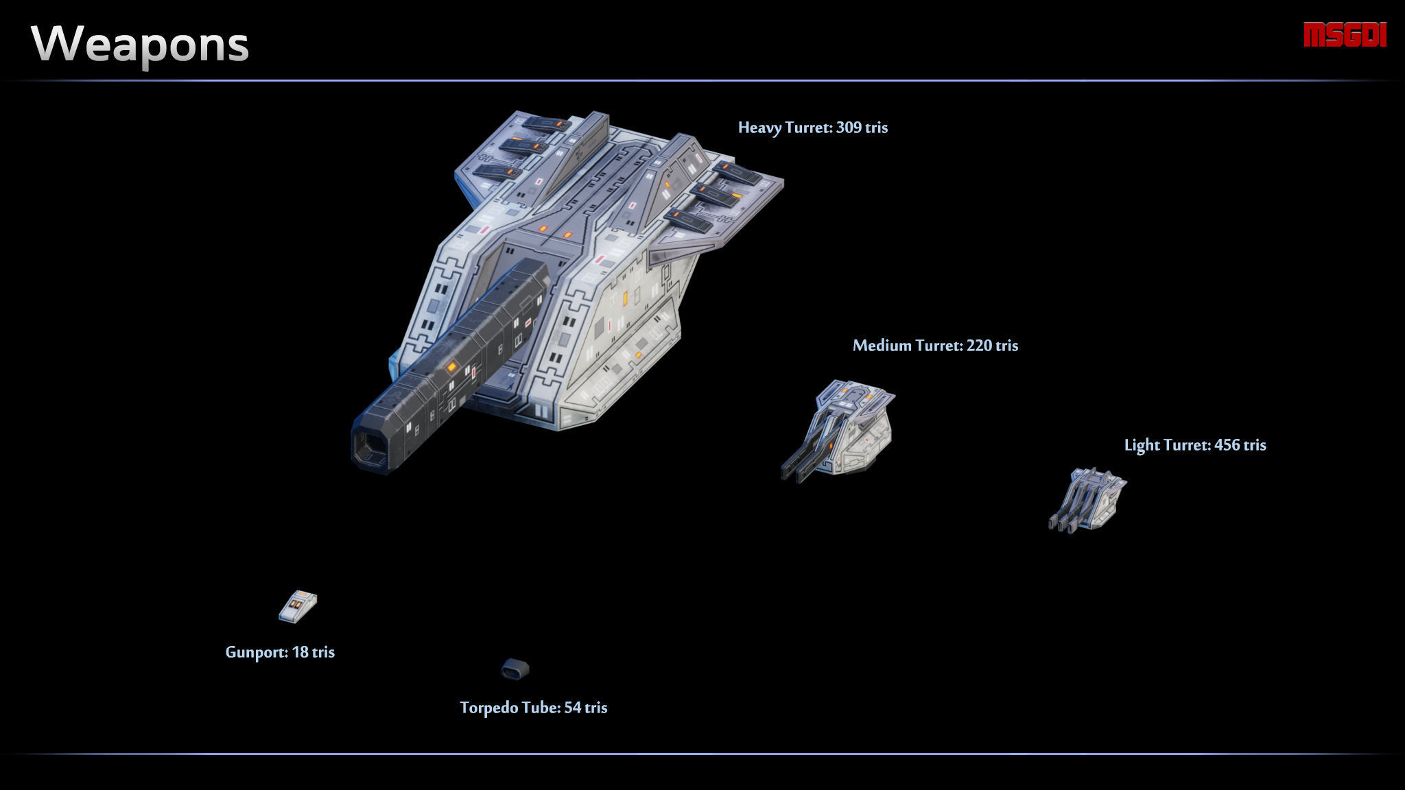 Modular Space Station Construction Kit Low-poly 3D model_5
