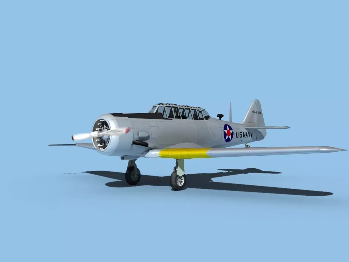 North American SNJ USN V03 3D model