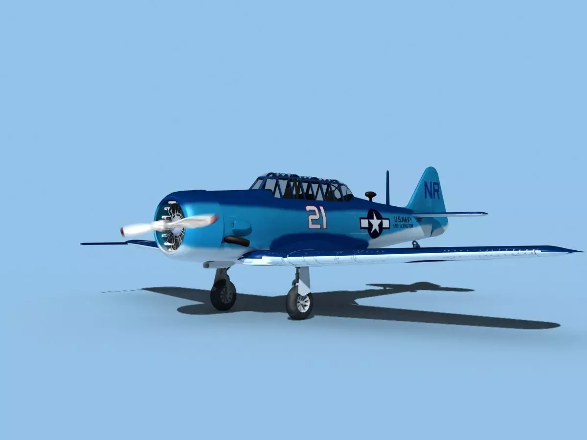 North American SNJ USN V06 3D model