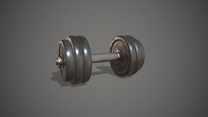 Dumbbell Iron Weight Gym Equipment Low-poly 3D model