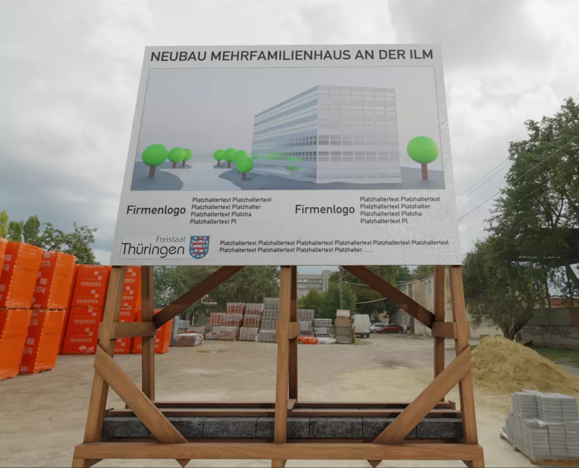 Wooden Billboard For Construction Sites 2 Low-poly 3D model_0