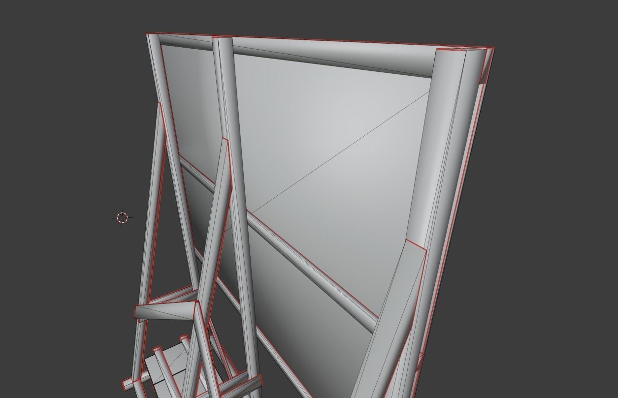 Wooden Billboard For Construction Sites 2 Low-poly 3D model_6