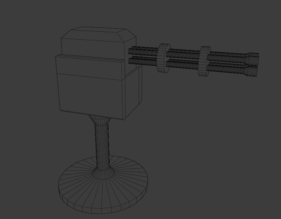 Turret - Low Poly Game Asset Free low-poly 3D model_5