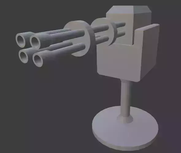 Turret - Low Poly Game Asset