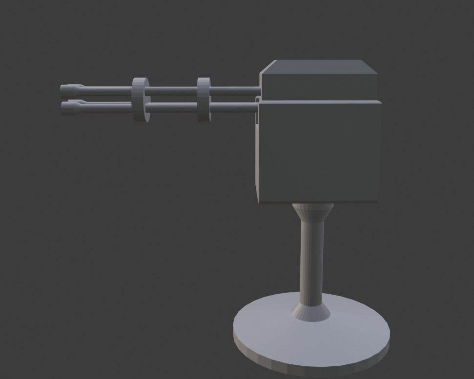 Turret - Low Poly Game Asset Free low-poly 3D model_2
