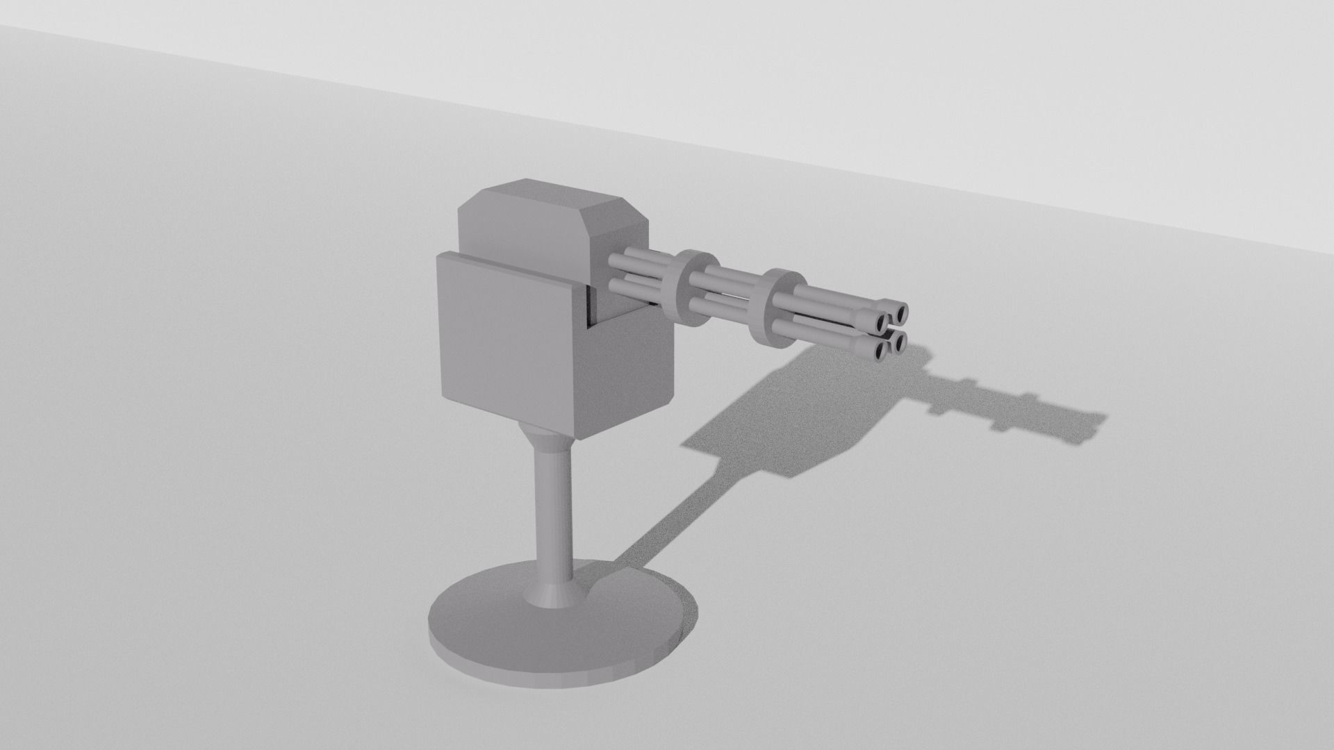 Turret - Low Poly Game Asset Free low-poly 3D model_1