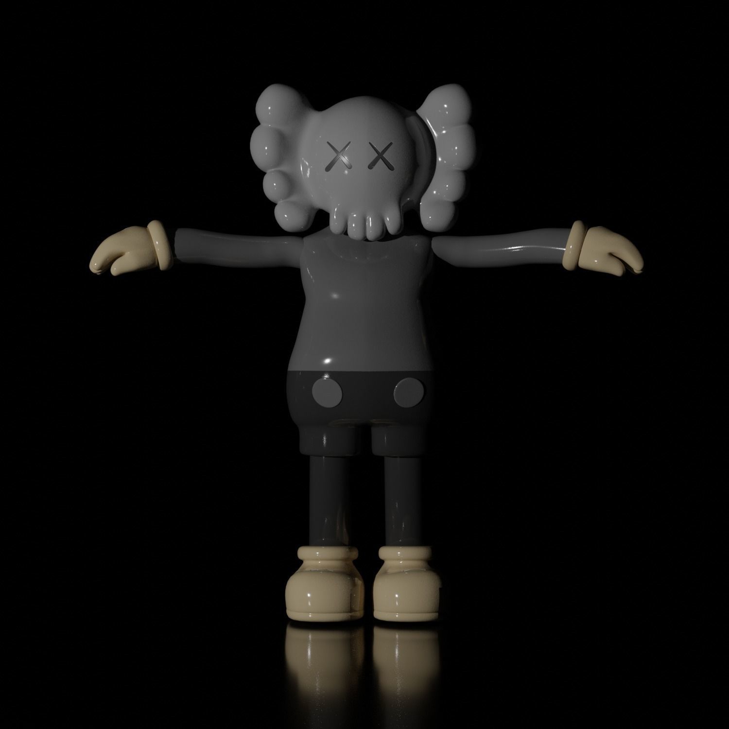 KAWS Companion - Kaws Figure 3D Model - Basic Colorway 3D model_1