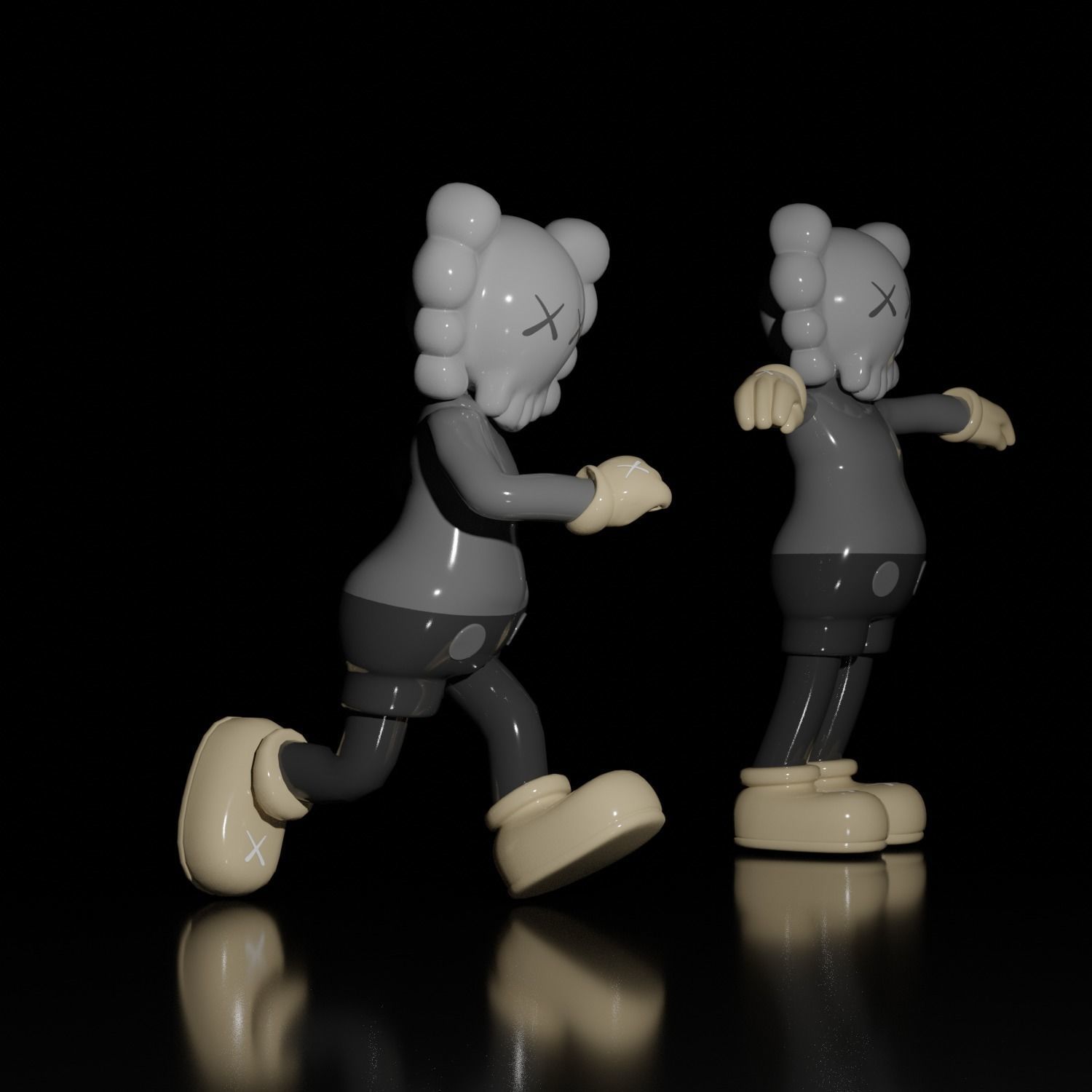 KAWS Companion - Kaws Figure 3D Model - Basic Colorway 3D model_4