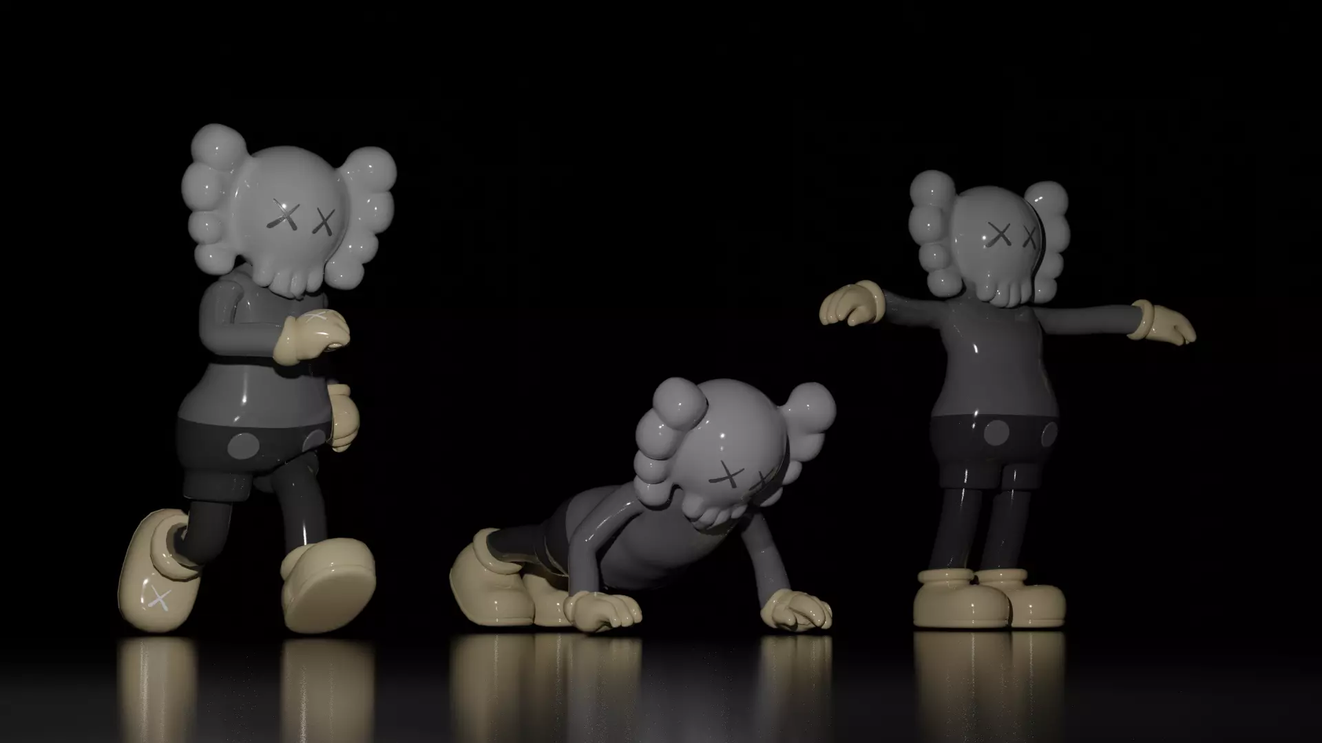 KAWS Companion - Kaws Figure 3D Model - Basic Colorway 3D model_0