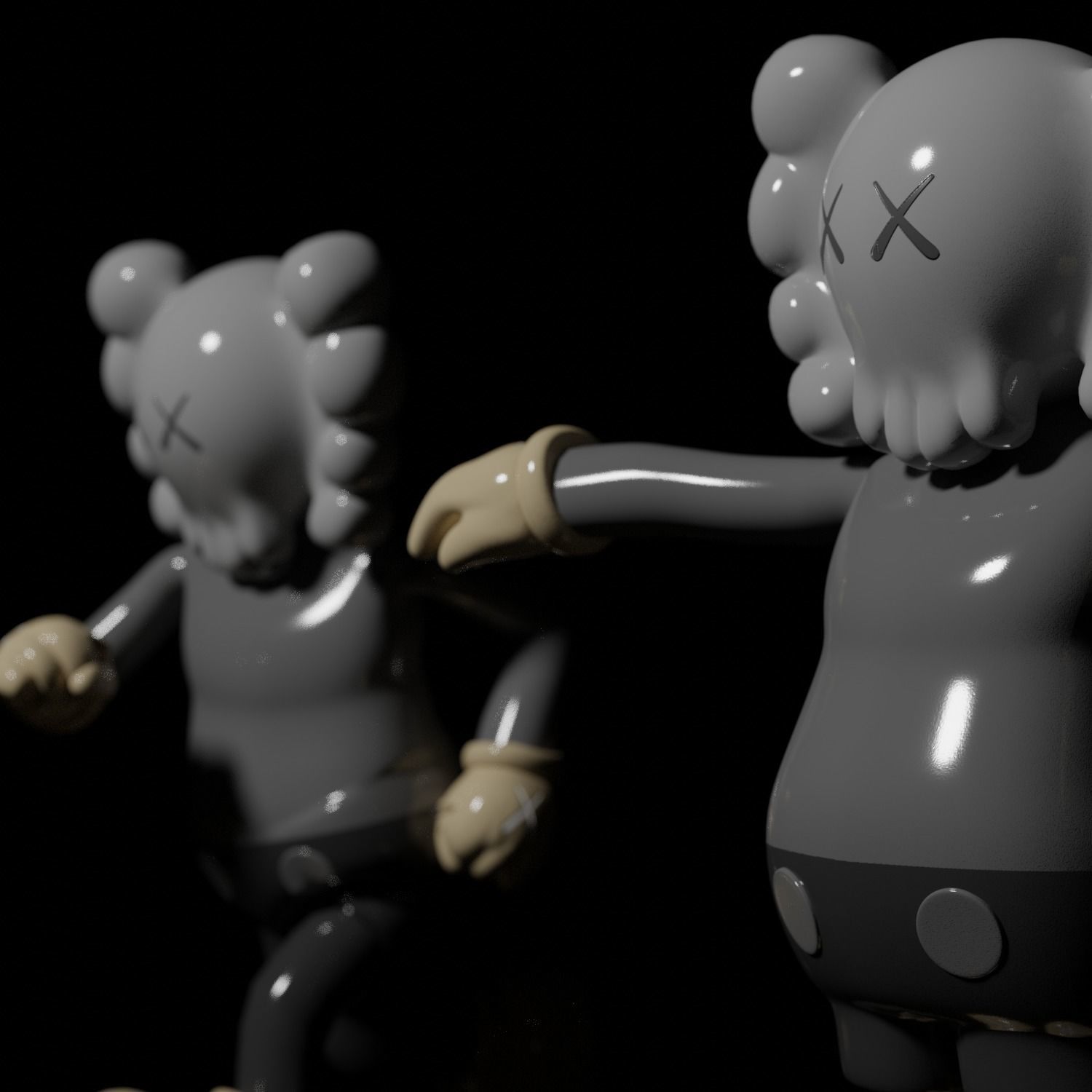 KAWS Companion - Kaws Figure 3D Model - Basic Colorway 3D model_2