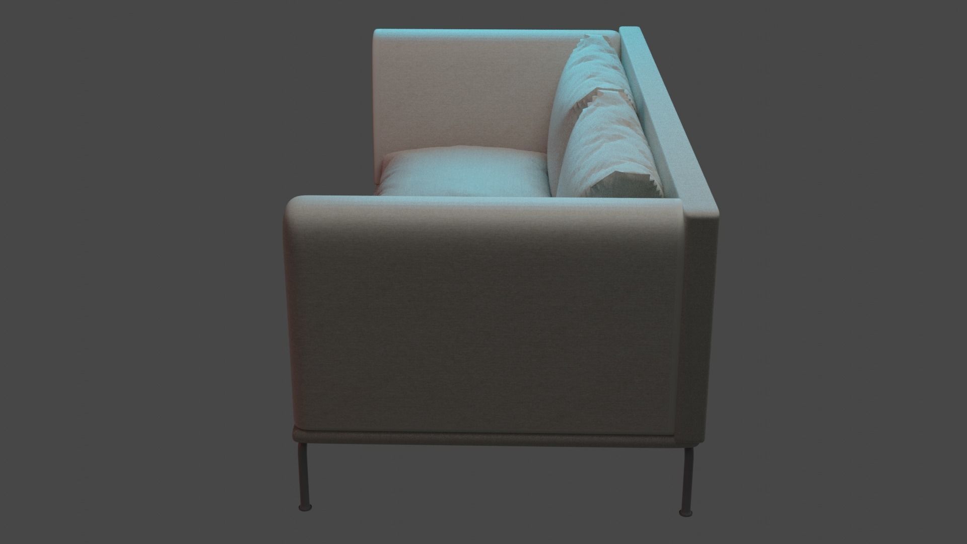 Grey Couch or Sofa  3D model_3