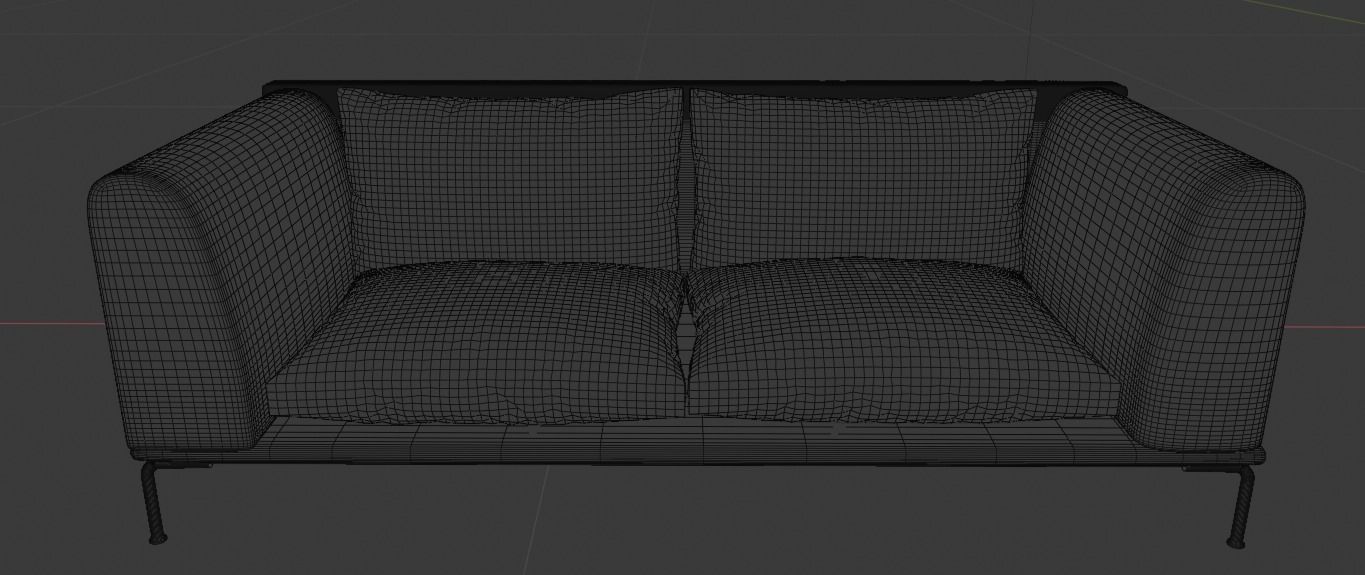 Grey Couch or Sofa  3D model_4