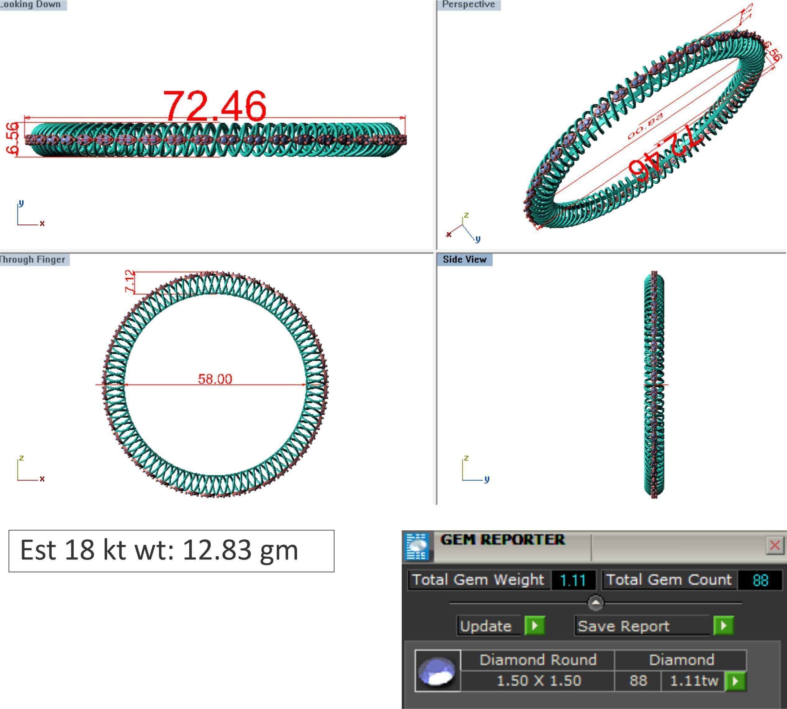 Women Bangle 3dm render detail 3D print model 3D print model_8