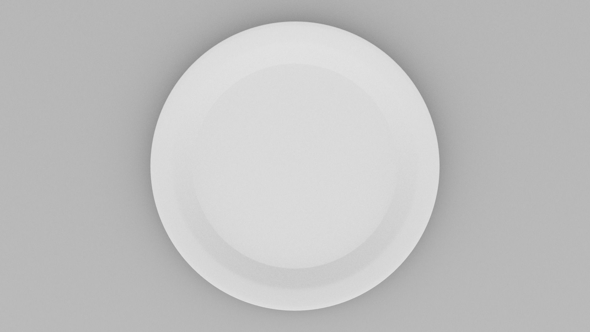 White Plate Low-poly 3D model_1