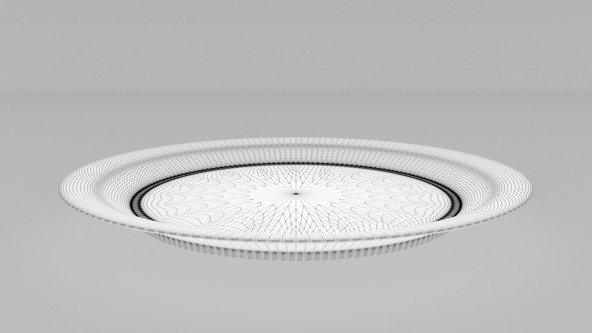 White Plate Low-poly 3D model_3