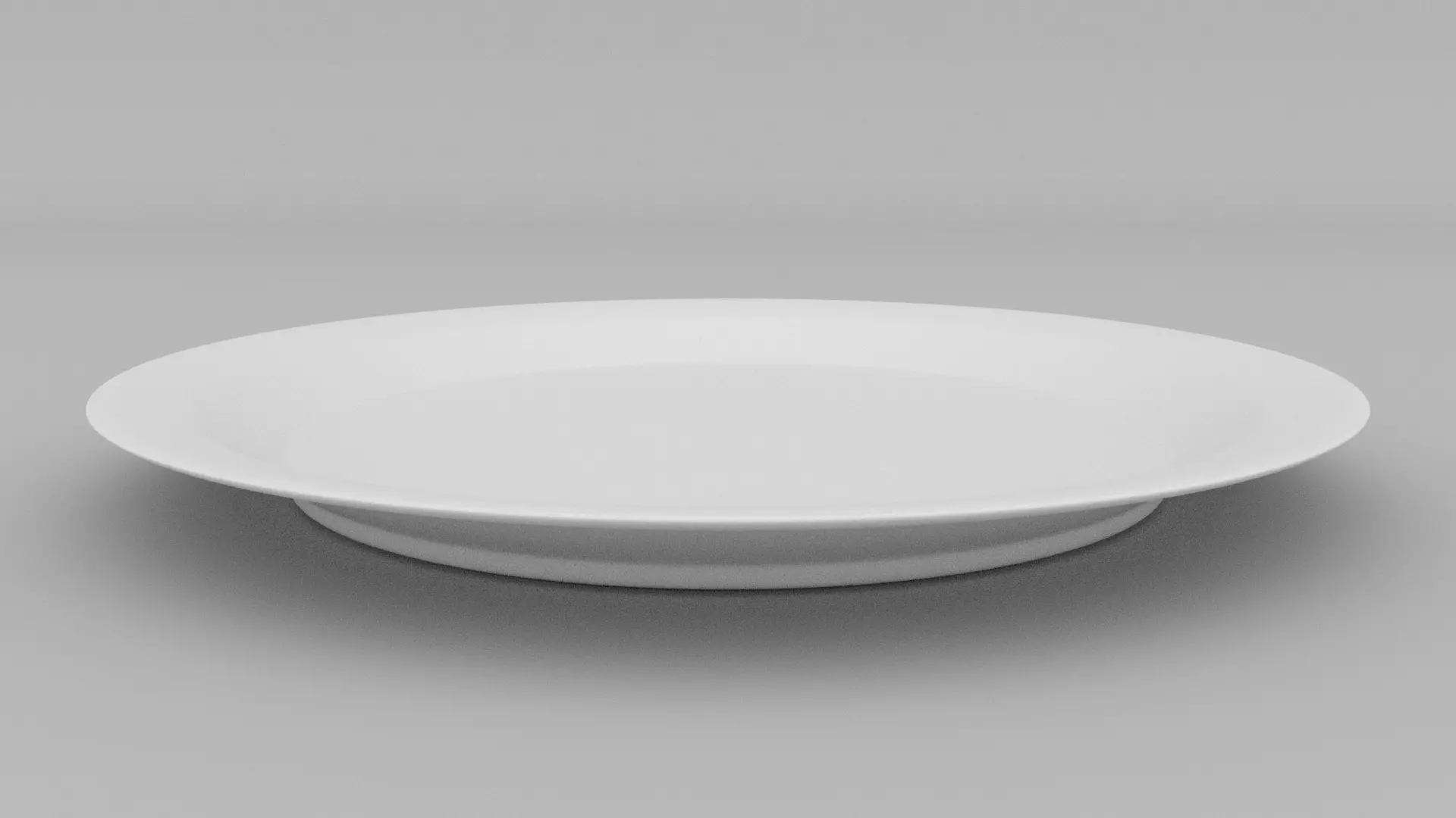 White Plate Low-poly 3D model_0