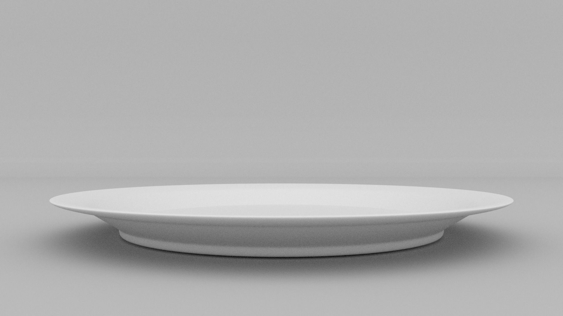 White Plate Low-poly 3D model_2