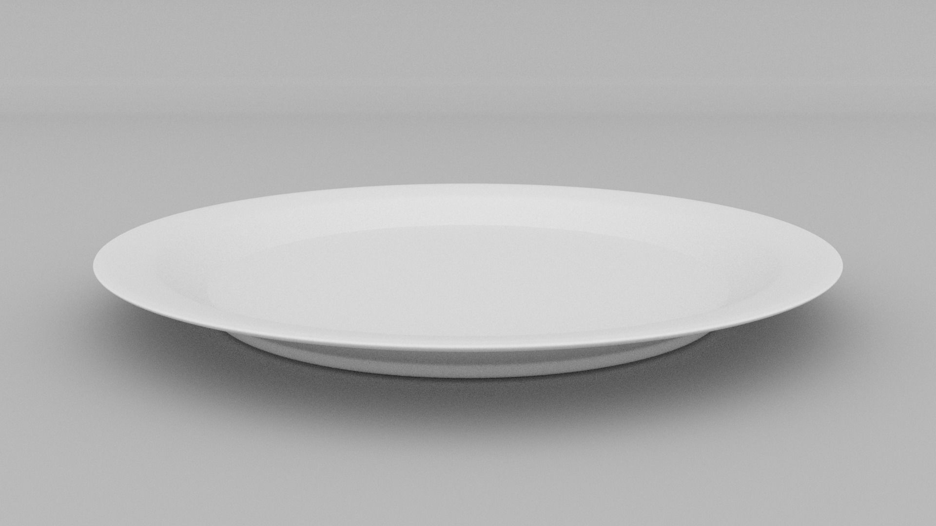 White Plate Low-poly 3D model_4